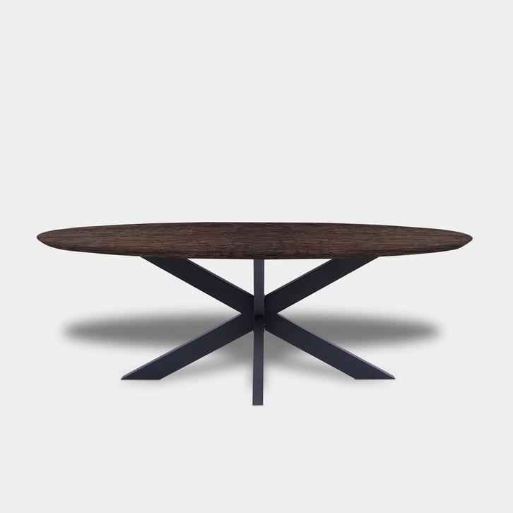 Tafel Ovaal Eikenhout  Matrix  160x90, Huis en Inrichting, Tafels | Eettafels