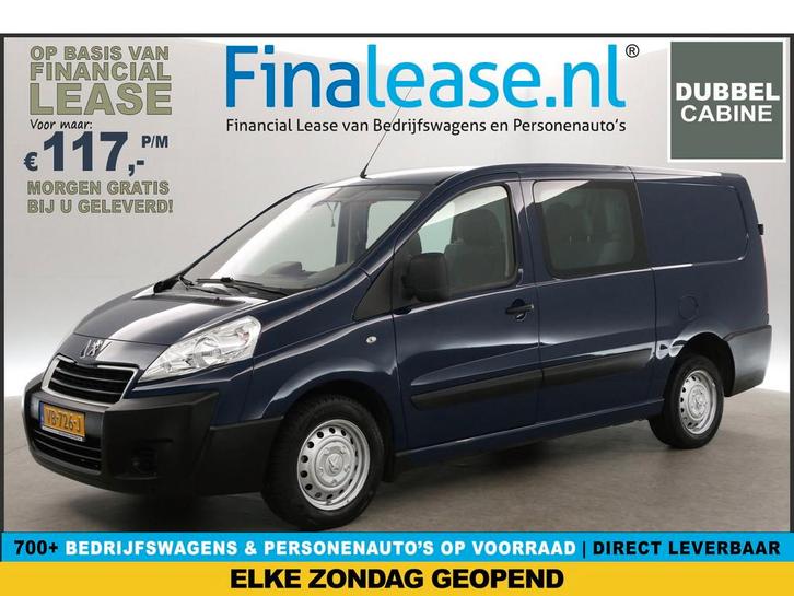 Peugeot Expert 2.0 HDI L2H1 Dubbel cabine 5 Persoons Airco, Auto's, Bestelauto's, Lease, Handgeschakeld, Diesel, Peugeot, Blauw