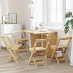 vidaXL Eetkamerstoelen 4 st Corona inklapbaar grenenhout, Huis en Inrichting, Stoelen, Verzenden, Nieuw, Bruin