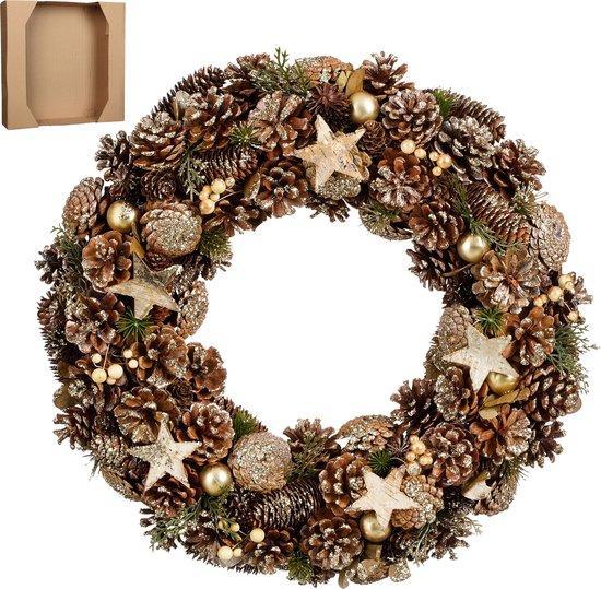 2dekans | House of Seasons Kerstkrans - Ø50 cm - Bruin, Diversen, Kerst, Zo goed als nieuw, Ophalen of Verzenden