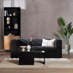 40% Korting: 2,5-zits bank Memphis zwart stof chenille, Ophalen, Zo goed als nieuw, Stof, Modern