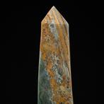 Groene jaspis obelisk - Polychroom agaat - Eerste kwaliteit, Verzamelen, Mineralen en Fossielen
