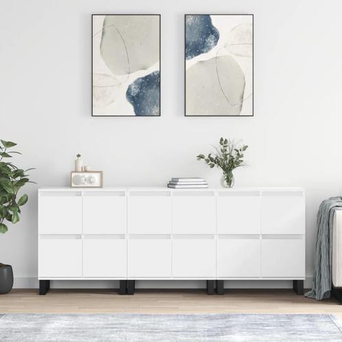 vidaXL Dressoirs 3 st bewerkt hout wit, Huis en Inrichting, Kasten | Dressoirs, Nieuw, Overige houtsoorten, Verzenden