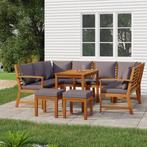 vidaXL 9-delige Tuinset met kussens massief acaciahout, Verzenden, Nieuw, Hardhout, Tuinset