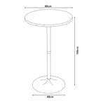 Bartafel Vantaa rond 100xØ60 cm zwart en eikenkleurig [en.ca, Verzenden, Nieuw