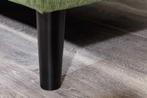 Retro hoekbank STOCKHOLM 220cm Groen corduroy stof Spring, Huis en Inrichting, Banken | Bankstellen, Ophalen of Verzenden, Nieuw