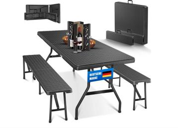 Picknicktafel - Campingtafel - Biertafel - Opvouwbaar - Zwar beschikbaar voor biedingen