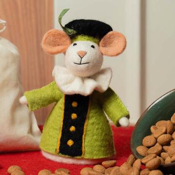 Pietermuis Vilt Fairtrade - Vilten Figuur Piet Muis Groen - beschikbaar voor biedingen