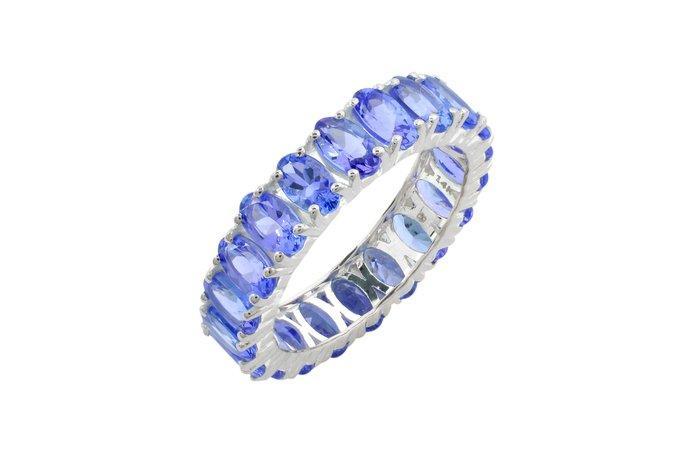 Eeuwigheidsring - 14 karaat Witgoud - 4.92ct. tw. Tanzaniet, Sieraden, Tassen en Uiterlijk, Antieke sieraden
