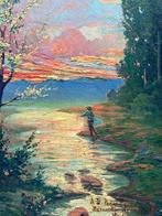 Antonio Amorós y Botella (1849-1925) - Escena de pesca, Antiek en Kunst