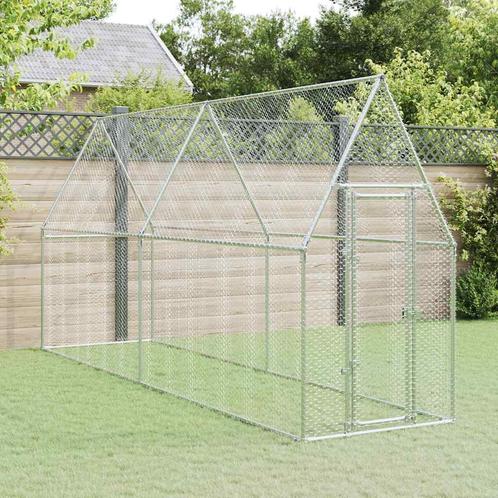 vidaXL Kippenhok 400x100x190 cm gegalvaniseerd staal, Dieren en Toebehoren, Knaagdieren en Konijnen | Hokken en Kooien, Nieuw