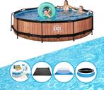 EXIT Zwembad Timber Style  Frame Pool ø360x76cm  Combi, Verzenden, 80 tot 120 cm, Rond, Opzetzwembad