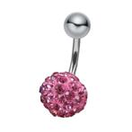 Fako Bijoux® - Navelpiercing - Disco Dots - 8mm - Roze, Verzenden, Nieuw