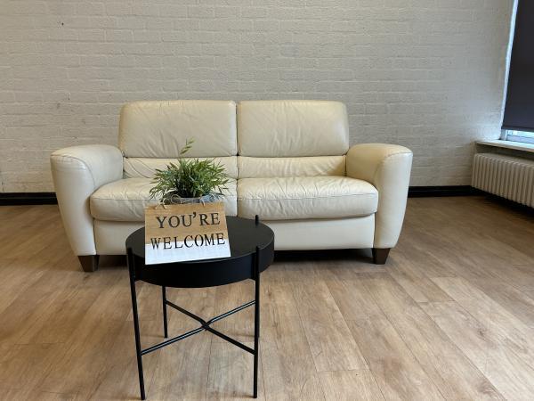 Veiling - Witte Leren 2-pers Bankstel, Huis en Inrichting, Banken | Bankstellen