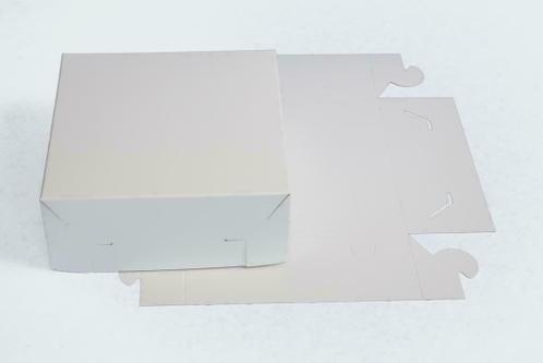 Taartdoos,  25x25x9 cm zwanenhals - verpakt per 100 stuks