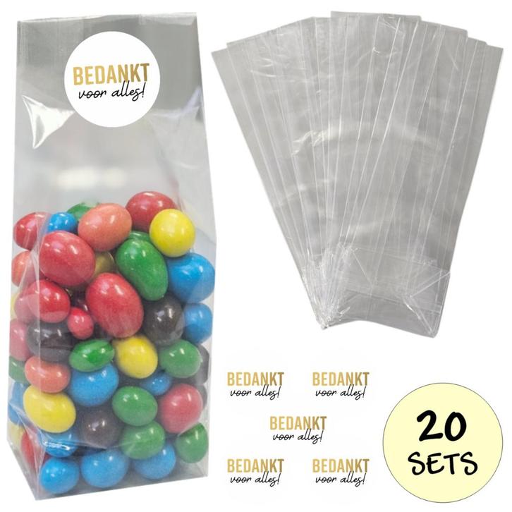 Fako Bijoux® - Uitdeelzakjes Met Sluitstickers - 20 Stickers, Diversen, Cadeauverpakkingen, Verzenden