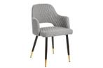 Elegante stoel PARIS lichtgrijs met decoratieve stiksels en, Nieuw, Ophalen of Verzenden