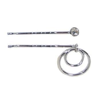Haarspeld Schuifspeldjes Ring Strass Zilver, Sieraden, Tassen en Uiterlijk, Uiterlijk | Haarverzorging, Verzenden