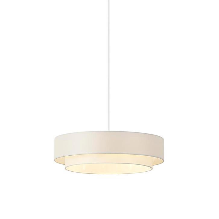 Moderne hanglamp wit 50cm 3-lichts - Drum Duo, Huis en Inrichting, Lampen | Hanglampen, Nieuw, Metaal, Verzenden