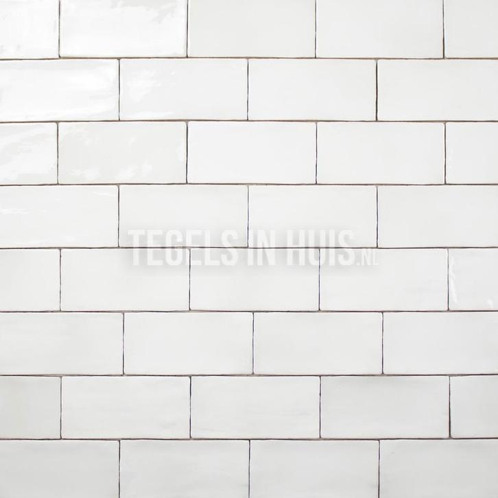 Equipe wandtegel manacor 7.5x15 wit glans handvorm, Doe-het-zelf en Verbouw, Tegels, Wandtegels, Nieuw, 10 m² of meer, Keramiek