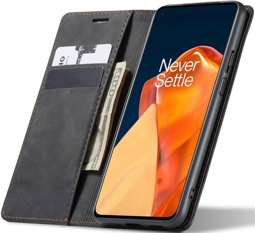 ProGuard OnePlus 9 Wallet Hoesje Vintage Leder Zwart, Telecommunicatie, Mobiele telefoons | Hoesjes en Frontjes | Overige merken