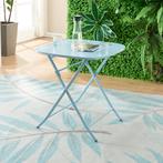 Klaptafel Sande tuintafel metaal vierkant 71x70x70 cm hemels, Verzenden, Nieuw