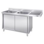 GGM Gastro | Vaatwasser spoelbakkast - 2000x600mm - met 2 |, Witgoed en Apparatuur, Vaatwasmachines, Verzenden, Nieuw, Inbouw