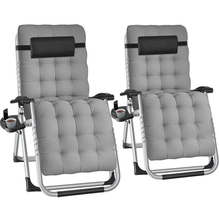 Ligstoel Cloud inklapbaar, traploos verstelbaar - lichtgrijs, Tuin en Terras, Overige Tuin en Terras, Verzenden