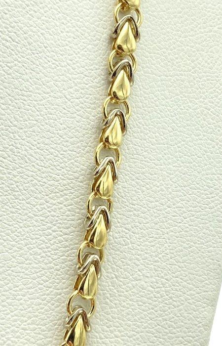 Halsketting - 18 karaat Geel goud, Witgoud - 0.02ct. tw., Sieraden, Tassen en Uiterlijk, Kettingen