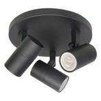 Opbouwspot Piccolo Zwart Metaal Rond GU10 3-voudig  17cm, Ophalen of Verzenden, Nieuw