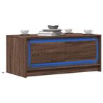 vidaXL Salontafel met LED-verlichting bewerkt hout bruin, Verzenden, Nieuw, Overige houtsoorten