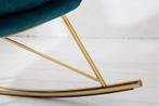 Design schommelstoel SCANDINAVIA SWING turquoise goud, Huis en Inrichting, Fauteuils, Nieuw, Ophalen of Verzenden