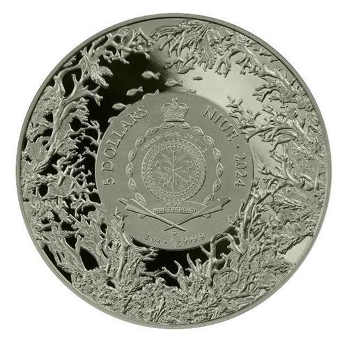 Niue. 5 Dollars 2024 Betta Fish, 2 Oz (.999), Postzegels en Munten, Munten | Europa | Niet-Euromunten