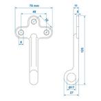 ProPlus Opschroefoog - staal - 125 mm - zilver - 1 stuk, Auto diversen, Aanhangwagen-onderdelen, Ophalen of Verzenden, Nieuw