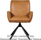 Set van 6 Zwarte leren industriële draaibare eetkamerstoelen, Huis en Inrichting, Stoelen, Overige kleuren, Nieuw, Leer, Ophalen of Verzenden