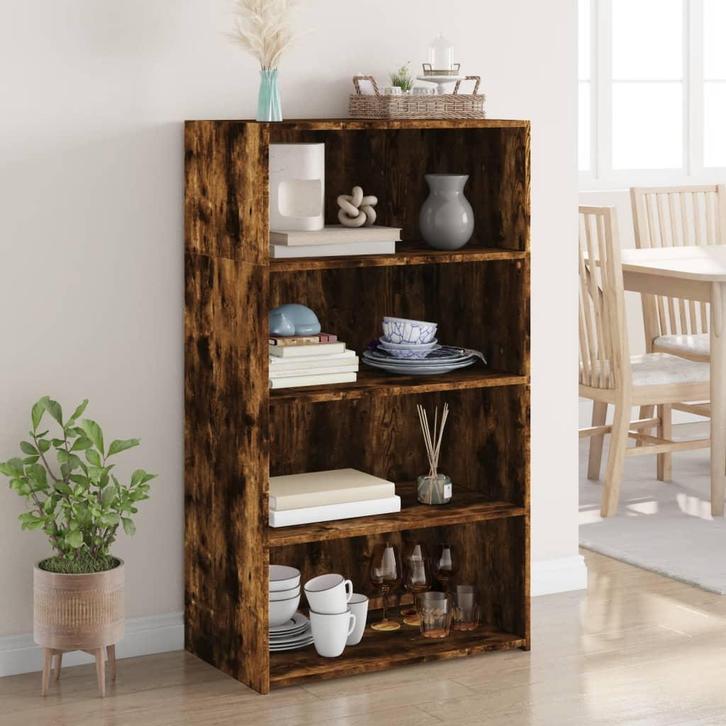 vidaXL buffetkast 70x41x124 cm bewerkt hout gerookt, Huis en Inrichting, Kasten | Buffetkasten, 25 tot 50 cm, Nieuw, Overige houtsoorten