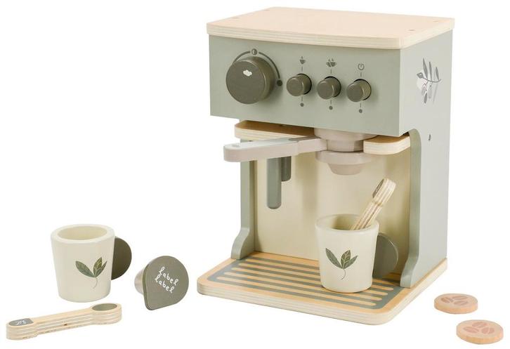 Label Label Olijfgroen Houten Espresso Machine LLWT-27648, Kinderen en Baby's, Speelgoed | Houten speelgoed, Nieuw, Verzenden
