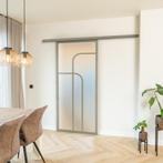 Stalen Schuifdeur met koofsysteem Kiezelgrijs 4 Vlaks rond M, Doe-het-zelf en Verbouw, Nieuw, Metaal, 75 tot 150 cm, 150 tot 225 cm