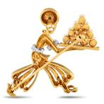 Broche - 18 karaat Geel goud, 18K Geelgouden Parel Genie