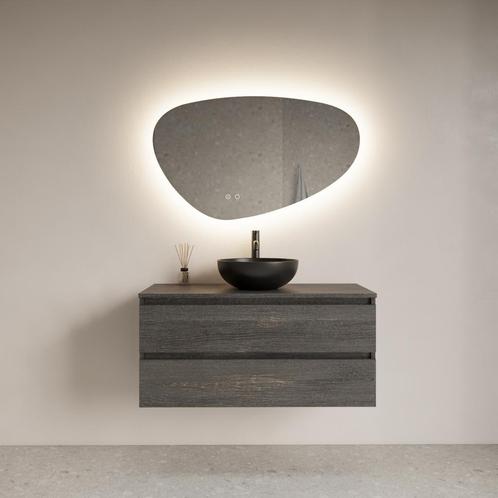 Spiegel Gliss Design Trendy Organisch LED Verlichting 140cm, Doe-het-zelf en Verbouw, Sanitair, Bad, Nieuw, Ophalen of Verzenden