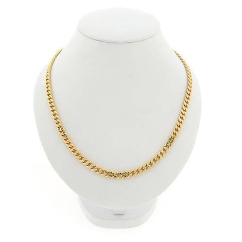 Gouden gourmet schakel ketting | 60,5 cm (unisex) (unisex), Sieraden, Tassen en Uiterlijk, Kettingen, Overige kleuren, Gebruikt