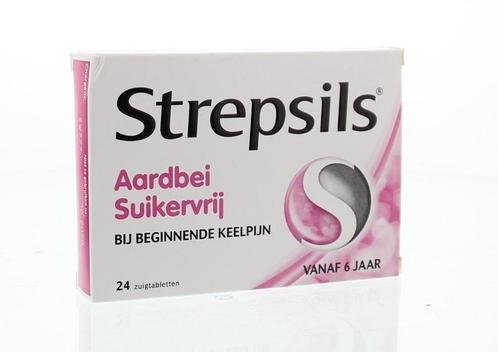 Strepsils - aardbei - suikervrij - 24 zuigtabletten, Diversen, Verpleegmiddelen, Nieuw, Verzenden