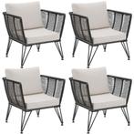 Loungestoelen set Sundo in touwdesign - Set van 4, Tuin en Terras, Tuinsets en Loungesets, Verzenden, Nieuw