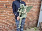 Beeld, XL Bronze Fairy with Flute - 56 cm - Brons