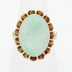 Ring - 14 karaat Geel goud - Nefriet, Nieuw