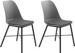 Mackay Stoel - Set Van 2 - Grijs + Grijs Zitkussen - Zwart, Huis en Inrichting, Stoelen, Verzenden, Nieuw