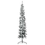 vidaXL Kunstkerstboom half met sneeuw smal 240 cm, Diversen, Kerst, Verzenden, Nieuw