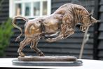 arnadia - sculptuur, xl bronzen bull ,,taureau de combat,, -, Antiek en Kunst