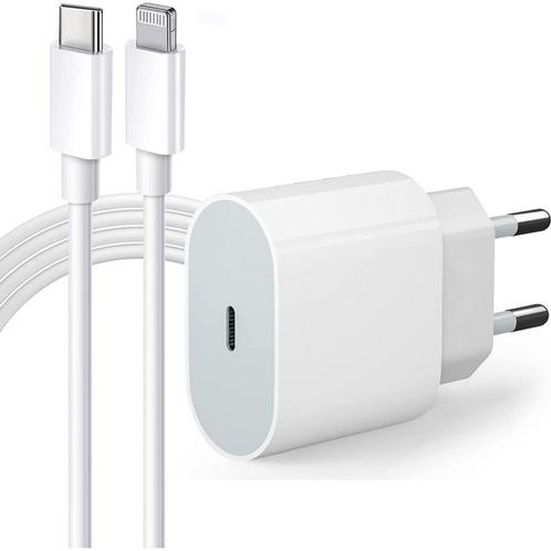 iPhone 12 oplaadstekker 20W USB-C Power oplader met kabel |, Telecommunicatie, Mobiele telefoons | Telefoon-opladers, Ophalen of Verzenden
