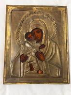 Icoon - Moeder Gods van Vladimir - Hout, Messing, Antiek en Kunst